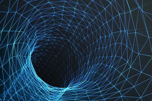 vector triangle illustration of a wormhole